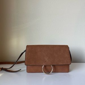 FOREVER 21 Brown Faux Suede Crossbody Bag